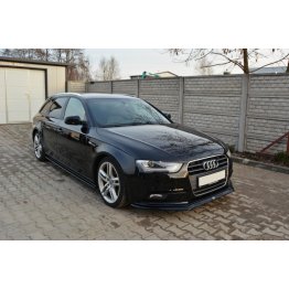 Накладка сплиттер на передний бампер на Audi A4 B8 рестайл